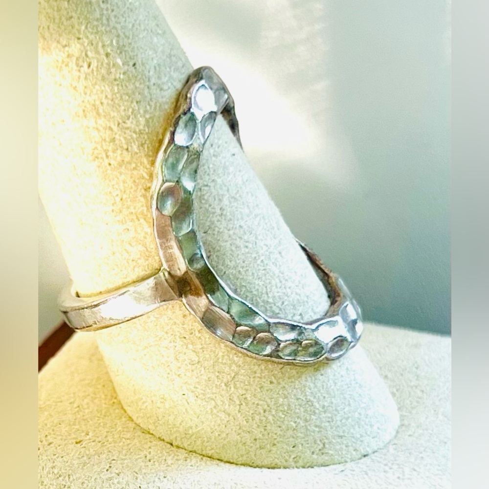 Hammered 925 Sterling Silver “Karma” Circle Ring, 16.7mm, Sz 9, NIB! - Picture 4 of 5